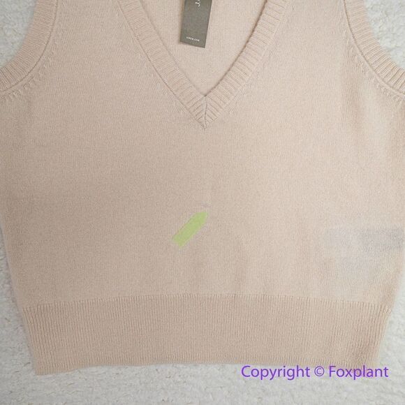 NEW J. Crew Cashmere V-neck sweater-vest in butter cream, XS - Picture 6 of 16